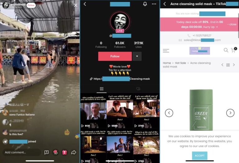 Мошенничество в TikTok LIVE: Украденные видеозаписи используются для получения подарков TikTok и продвижения мошенничества с целью заработка